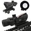 Haoguizheng 4x32 4x Magnification Auto-Dimming Red Illuminated ACOG Replica Scope with Horseshoe Reticle (Black with Red Fiber)