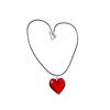 Red Glass Love Pendant Necklace - Stylish, Simple, and Versatile Clavicle Jewelry for Women.