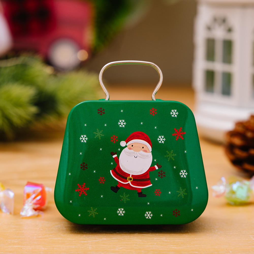 Christmas Decoration 2025 Metal Box Handbag Shape Tin Jar Jewelry Storage Case Kids Gift Can Storage Boxes 2026 Xms Party Decors