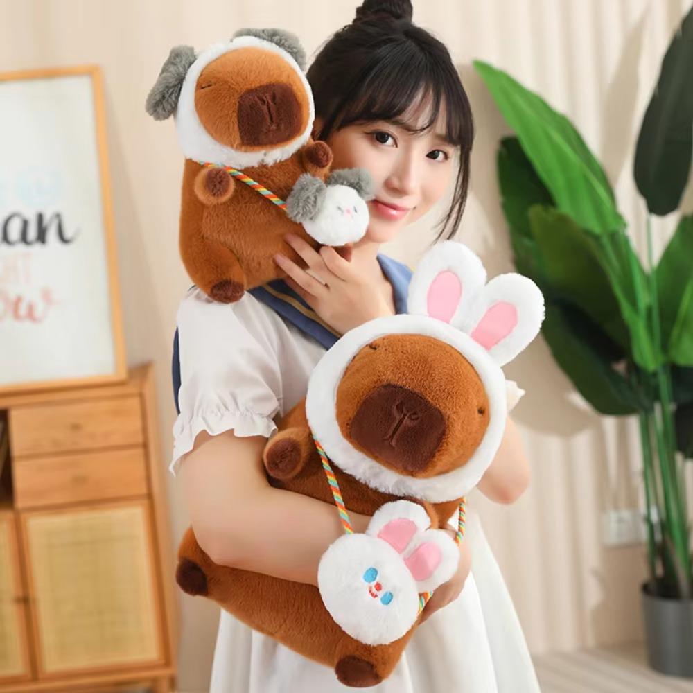 Мягкая набивная плюшевая игрушка, мультяшная капибара, животное, кукла-симуляция, креативная плюшевая кукла, подарок на день рождения