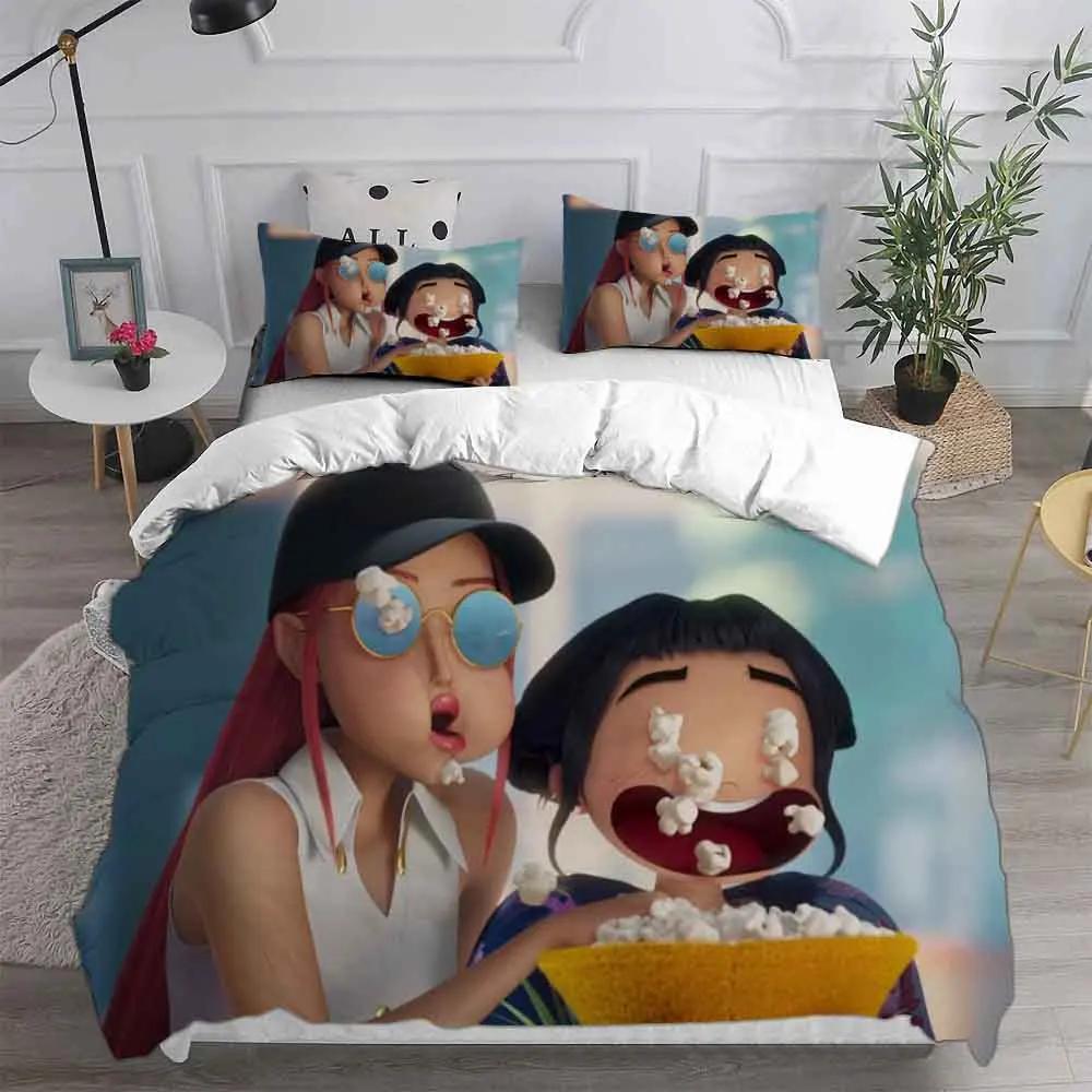 KPop Demon Hunters Bedding Sets EU Single Comforter Quilt Bed Cover Duvet Cover Pillow Case 2-3 Pieces Sets Halloween Costume