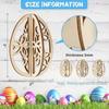 12pcs DIY Easter Eggs Wood Crafts Handmade 3D Stars Butterfly Unfinished Wooden Slices Paintable Desktop Ornaments Holiday Decor