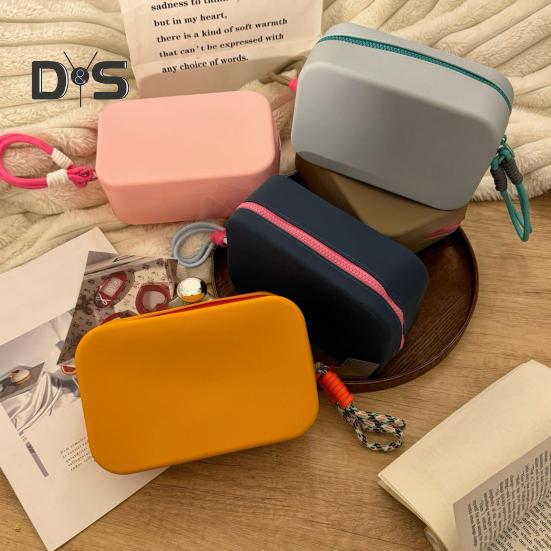 Силиконовая сумка для хранения большой емкости, водонепроницаемая застежка-молния, портативная косметичка, органайзер для косметики