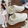 Маленькие белые туфли женские туфли новая осенняя мода универсальные на толстой подошве на шнуровке взрывной рост и стройность спортивная повседневная обувь