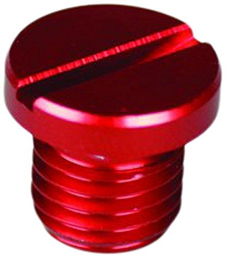 POSH 000806-02 Motorcycle Supplies, Aluminum Colored Mirror Hole Cover Cap (1 Piece), M10-P1.25, Positive Screw, 1 Piece, Red