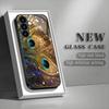 Закаленное стекло для телефона с рисунком перьев павлина, подходит для Samsung Galaxy S26 S25 S24 S23 S22 S20 FE/Ultra/Plus, противоударная задняя крышка