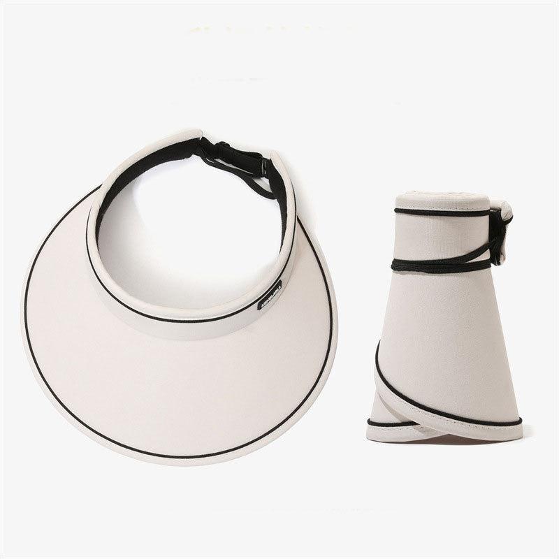 Women Summer Wide Brim Sun Hat Outdoor Ponytail Empty Top UV Protection Cap Female Lady Tour Beach Foldable Sunscreen Hats