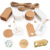Pack Of 200 Gift Tags Kraft Paper Pendants, Gift Tags Kraft Paper Tags Craft Card With 30 Metres Jute String For Birthday, Wedding Or Festivities