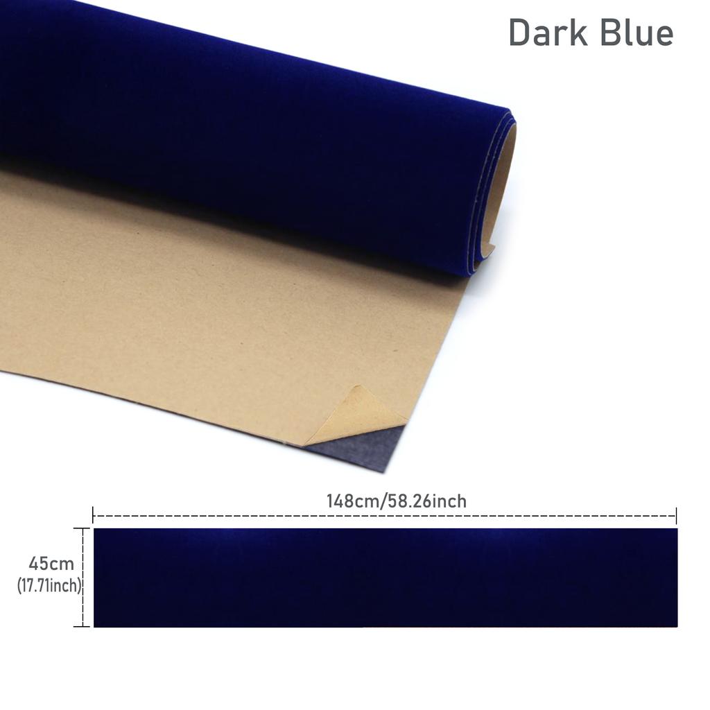 Self-Adhesive Velvet Fabric Sheets, 45x148cm Flocked Non-Woven Felt for Jewelry Box Liner, DIY Crafts, Decoration, Package - 19 Rich Colors For Choose