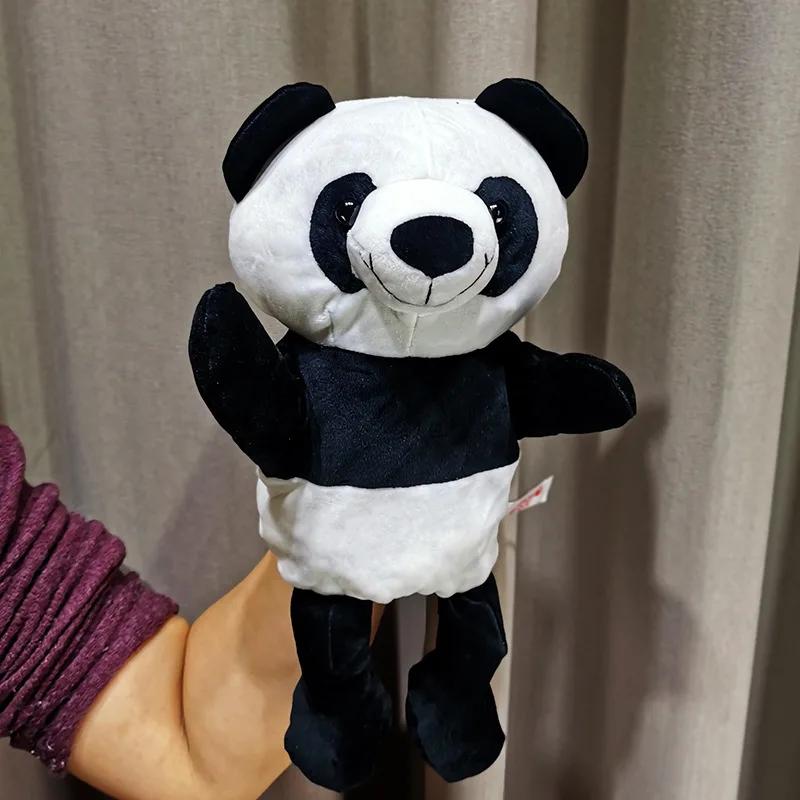 30cm Cute Legged Animal Hand Puppet Plush Toys Wolf Lion Panda Raccoon Hand Puppets Educational Story Doll Toy Christmas Gift