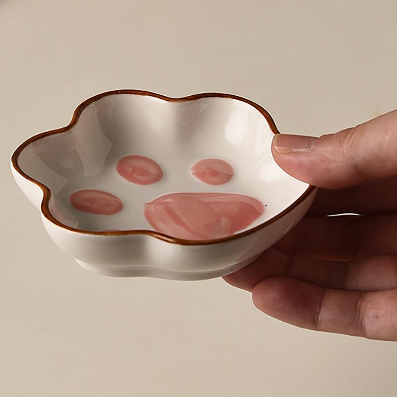 Милая керамическая тарелка, мини-тарелка для горчицы, песто, томатов, кетчупа, соевого соуса, приправы, тарелки с ручкой для домашнего ресторана