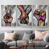Граффити Wall Art Finger Fist Холст Картина Абстрактный Плакат Street Pop Art Печать на холсте Настенные картины для декора гостиной БЕЗ Рамки