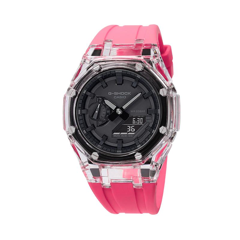Casio Унисекс Серия с двойным жидкокристаллическим/аналоговым дисплеем Черные часы GA-2100-1A1(Watch4--)