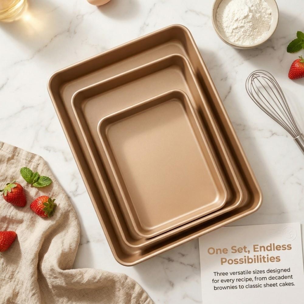 Non-Stick Square Baking Pan Thickened Carbon Steel Bakeware Tools Cake Baking Sheet Cake Baking