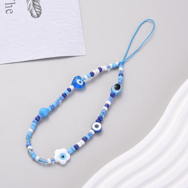 Модная Очаровательная цепочка для мобильного телефона с жемчугом и глиной, акриловая мультяшная ювелирная продукция для телефона для женщин и девочек, подвесной ремешок для телефона с защитой от потери