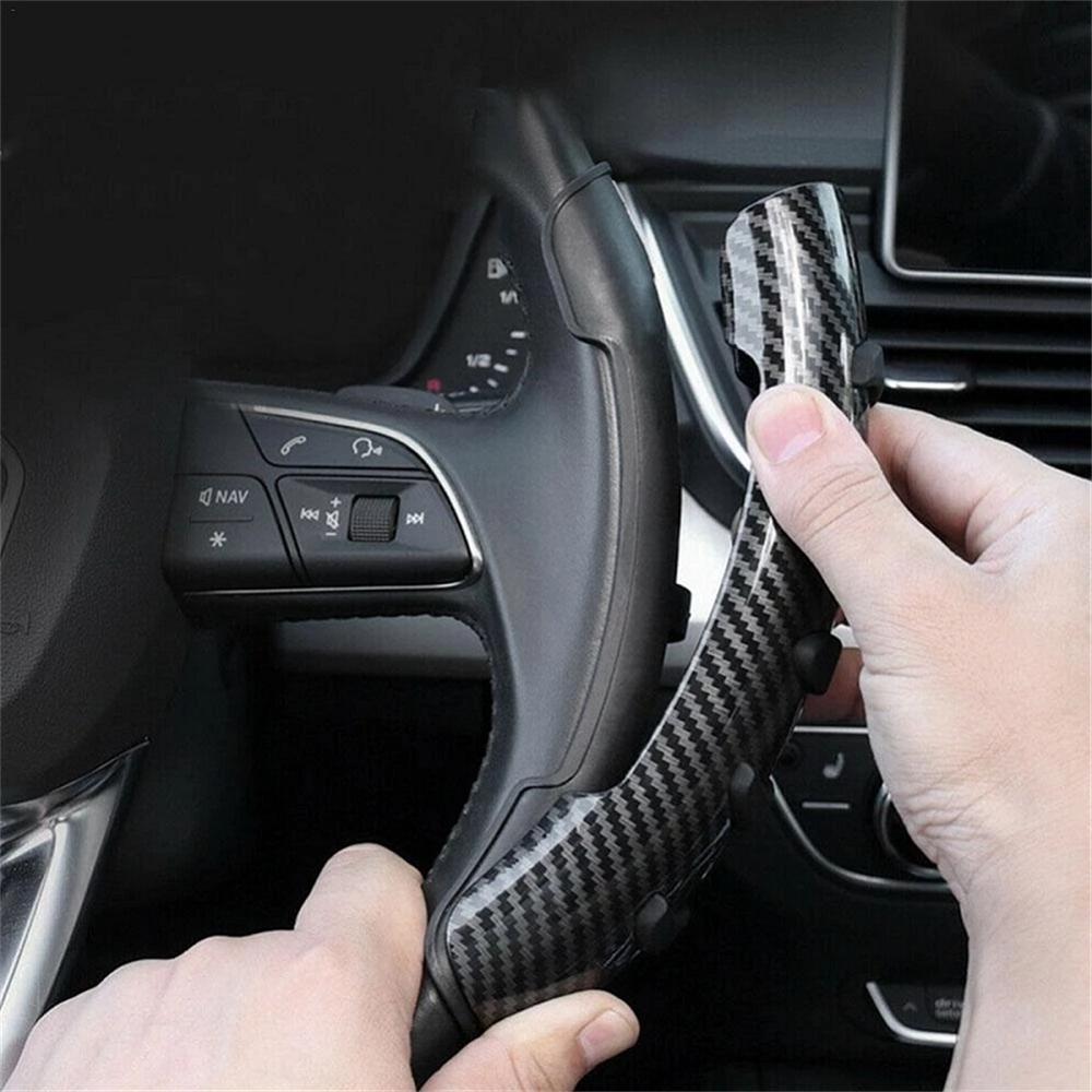 2PCS Universal Car Steering Wheel Cover Carbon Fiber Car Steering Wheel Case Booster Non-Slip Grip Handle
