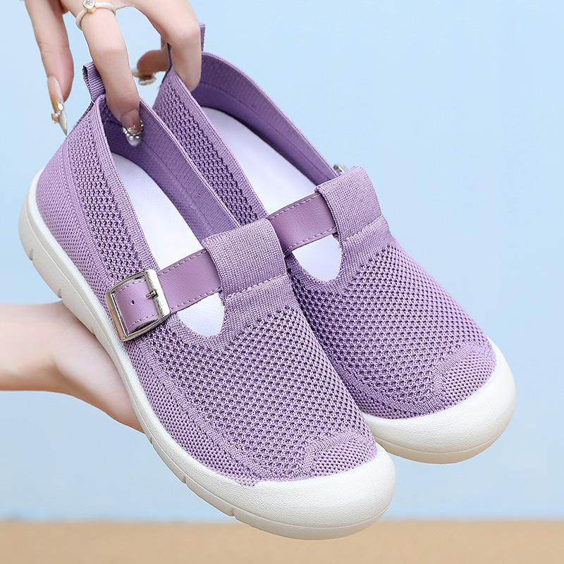 Женские повседневные беговые дышащие трикотажные летние сетчатые спортивные повседневные сандалии для мам