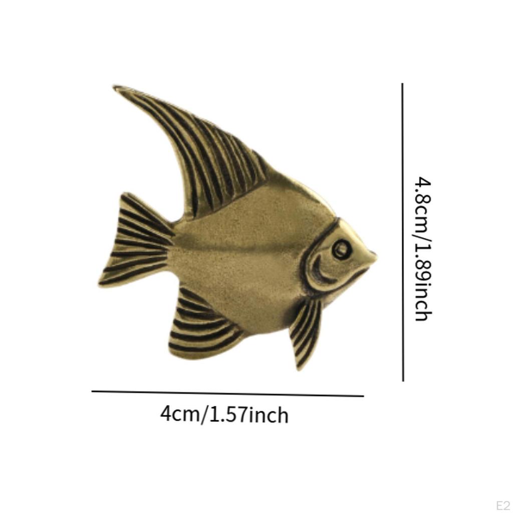 Латунная фигурка рыбы Декоративное украшение Животные для стола Настольный офис Дом