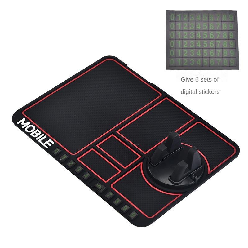 Car Mobile Phone Holder Non-Slip Mat Multifunctional for Car Interior Dashboard Support Navigation Holder Temporary Parking Sign Universal Storage Pad