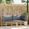 Maison Exclusive - Salon de jardin 2 pcs avec coussins gris foncé Bambou