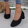 Мода 2024 Весна Осень Мода Высокий Каблук Неглубокий Носок Удобные Сапатос Пара Женские Повседневные Карьера Большие Размеры Рабочая Обувь Теннис