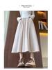 Women's H560 High Waist A-Line Gray Knit Skirt - Slim Fit, Long Umbrella Style for Spring and Autumn