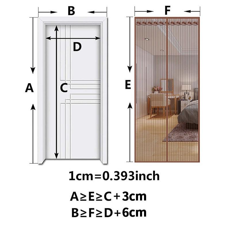 Door Curtain Net Magnetic Screen Curtain Mesh Door Magnet Velcro Vorhang Summer Antimosquito Insect Door Net Simple Installation