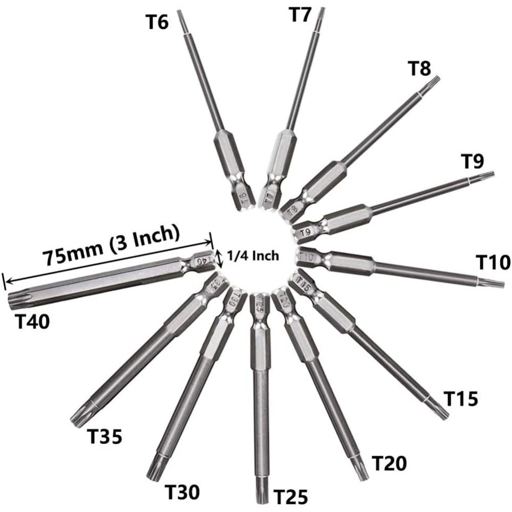 11 шт. отвертка Torx с плоской головкой, шестигранные биты с цветком сливы, прочная отвертка, инструмент для тампера