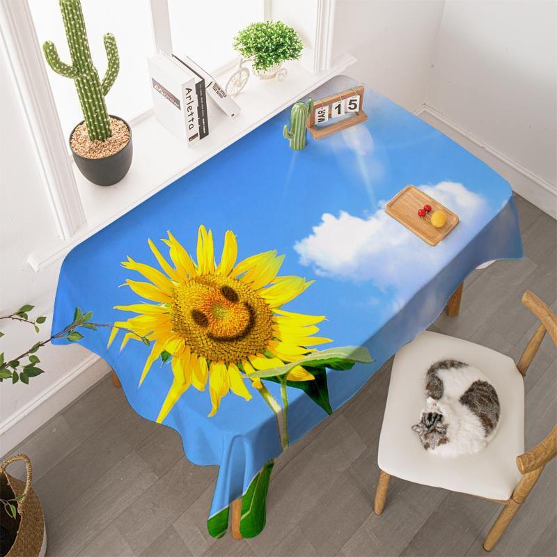 Sunflower Wallpaper-Style Tablecloths for Desks, Bedrooms, Living Rooms, and Coffee Tables