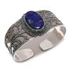 Lapis Lazuli Gemstone Handmade 925 Sterling Silver Cuff Bangle Adjustable Z3p48