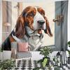 "Thoughtful Basset Hound by Door" Pattern Wall Hanging Tapestry Decorative Tapestry Home Decor for Bedroom and Living Room