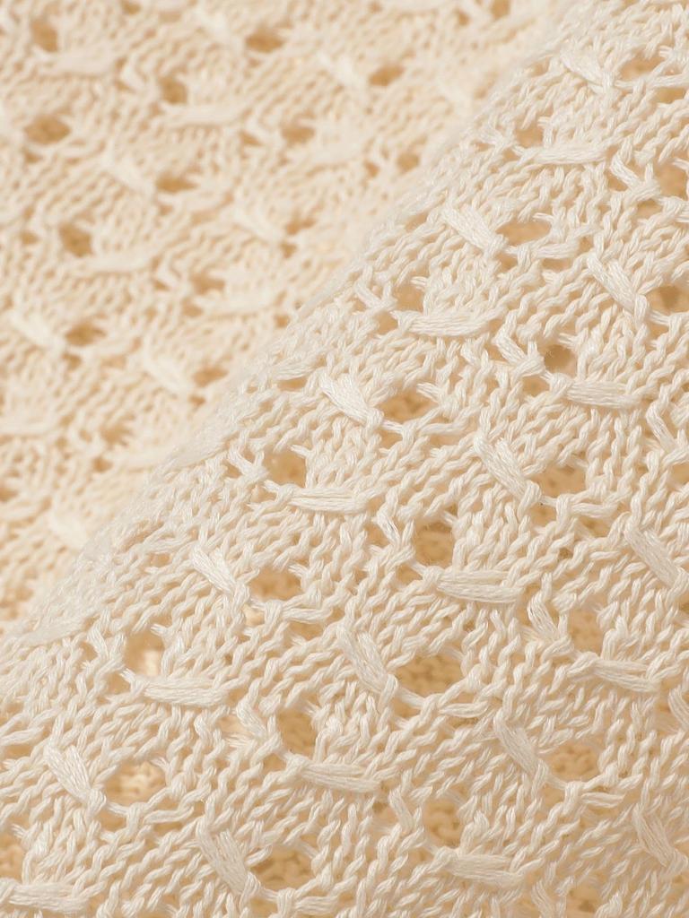 Beams Men's Mesh Knit Vest, Natural, Size L, 11050252803