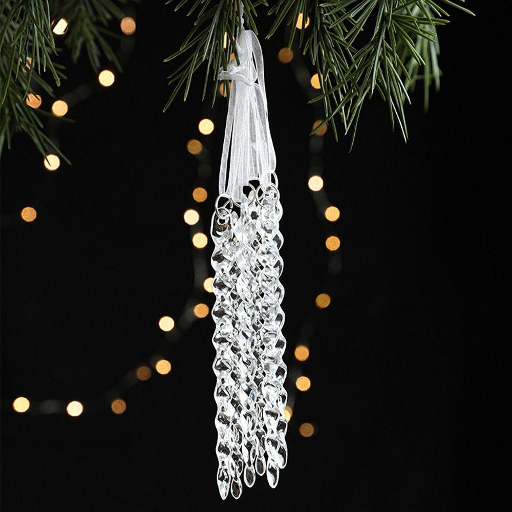 DIY Transparent Icicle Ornaments Acrylic Xmas Tree Ornaments Merry Christmas Decor