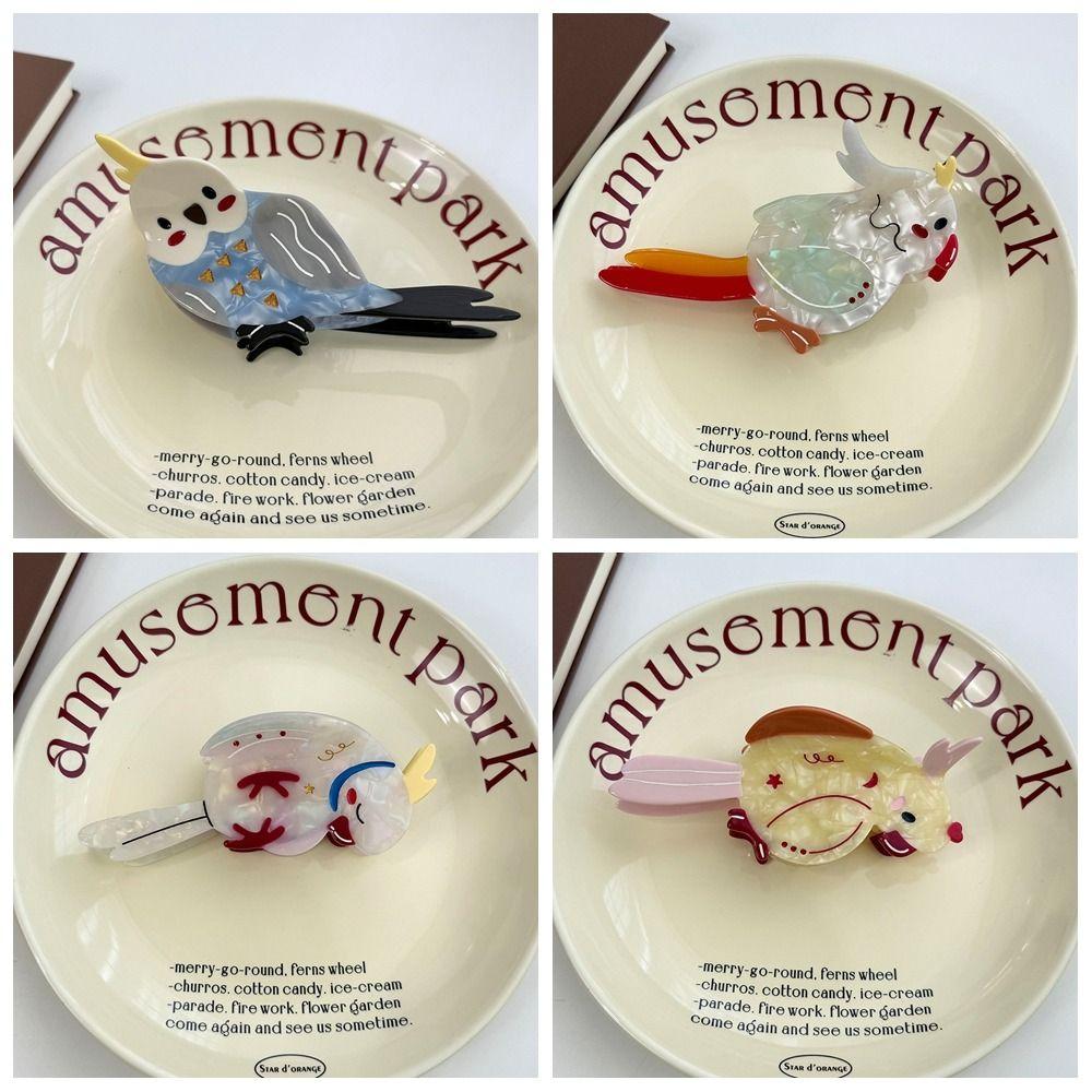 Cute Cartoon Animal Shark Clip Parrot Bird Hair Claw Sweet Acetic Acid Hair Claw Girls