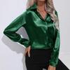 Spring And Autumn Satin Blouse Long Sleeve Women Clothing Solid Elegant Silk Shirts Women Fashion Casual Office Lady Tops 29730
