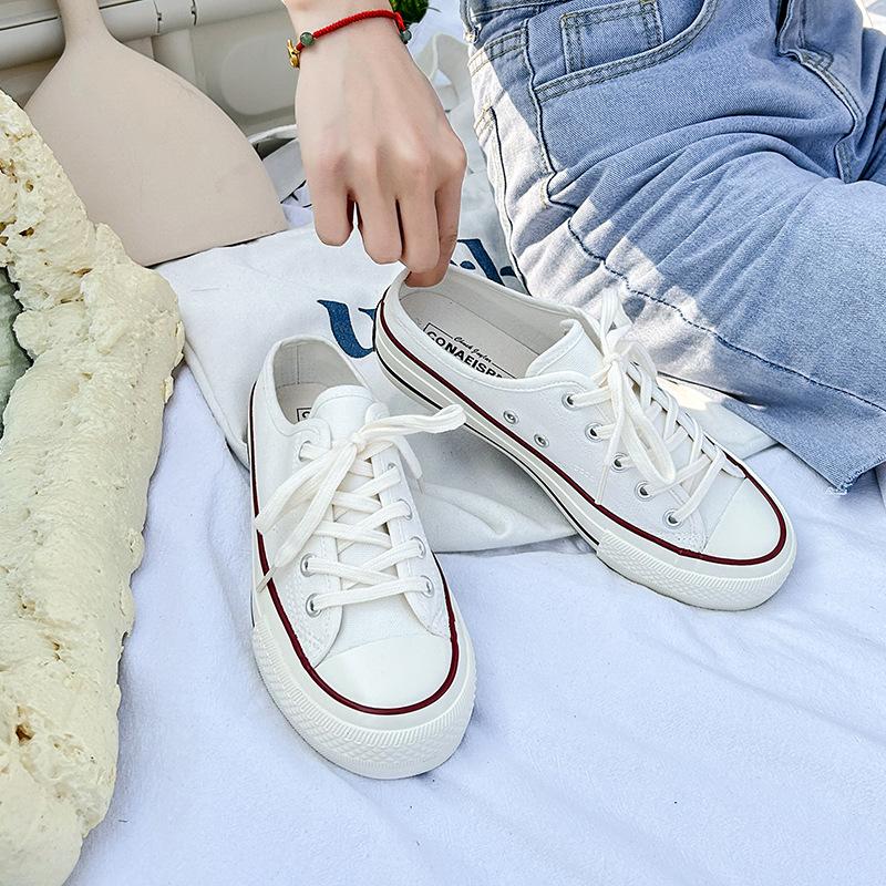 Полутапочки, парусиновая обувь, универсальные маленькие белые туфли для студенток, летняя корейская повседневная обувь, модная парусиновая обувь