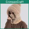 Womens Knit Hat With Neck Warmer And Windproof Fleece For Winter Outdoor Activities