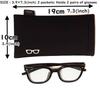 Meigan MEIGAN Glasses Holdes 2 Soft Large Fits Black Case, Pieces, Portable, Compact, Slim, Two-Piece, Case, Size, Sunglasses,