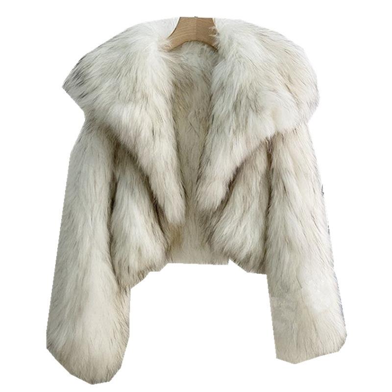 Женская короткая меховая куртка, топ из искусственного меха енота
