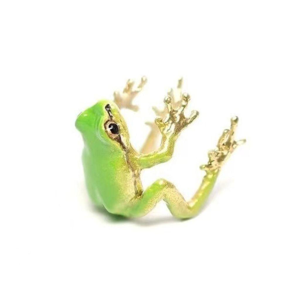 Enamel Green Frog Ring Weird Finger Ring Fashion Creative Frog Ring Girls