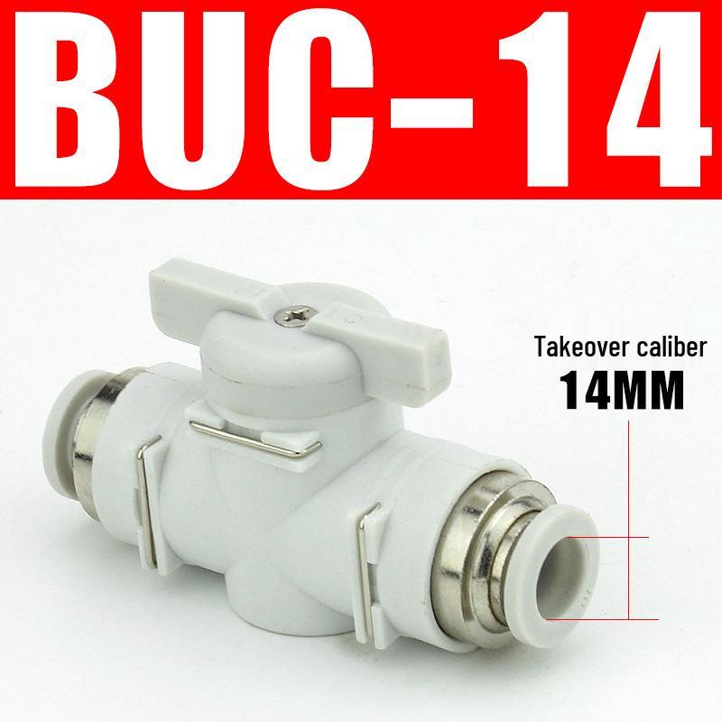 Pneumatic BUC-6-10 Hand Valve: 8mm Air Hose, 12mm Manual Straight Valve with Quick Connect Fitting