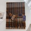 Chic Design Soft Warm Women Scarf Autumn Winter Classic British Imitation Cashmere Muffler Men Plaid Thermal Tassel Shawl Couple