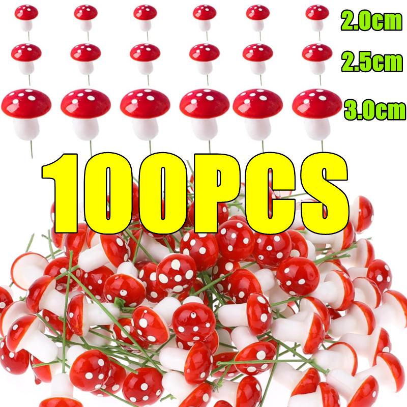 100-10 шт. Миниатюрные грибы, сказочный сад, мох, террариум, смоляные поделки, украшения, искусственные колья, поделки своими руками, микродекоры