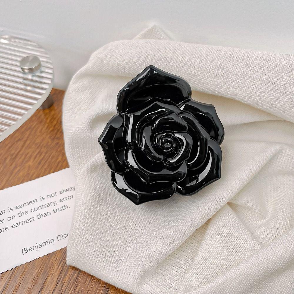 Fashion Design Retro Rose Hair Claw Transparent Acrylic Hair Claw Flower Hair Clip  Beach Vacation