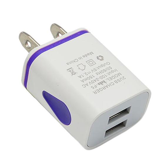 Двойные USB-порты 5 В 2,1 А США/ЕС Светодиодный индикатор Вилка Настенный Домашний Дорожный Зарядное устройство
