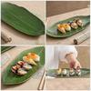 Leaf Shaped Ceramic Serving Plate, Decorative Appetizer Platter for Cheese, Snacks, Sushi, Durable Chip-Resistant Dishwasher Safe Storage Tray