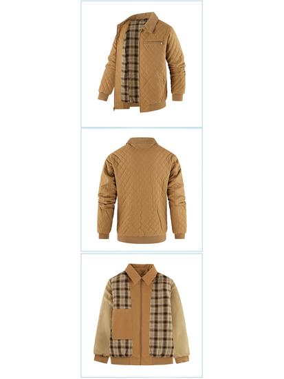 Мужская стеганая куртка из хлопкового холста, американского размера, утепленная теплой фланелью