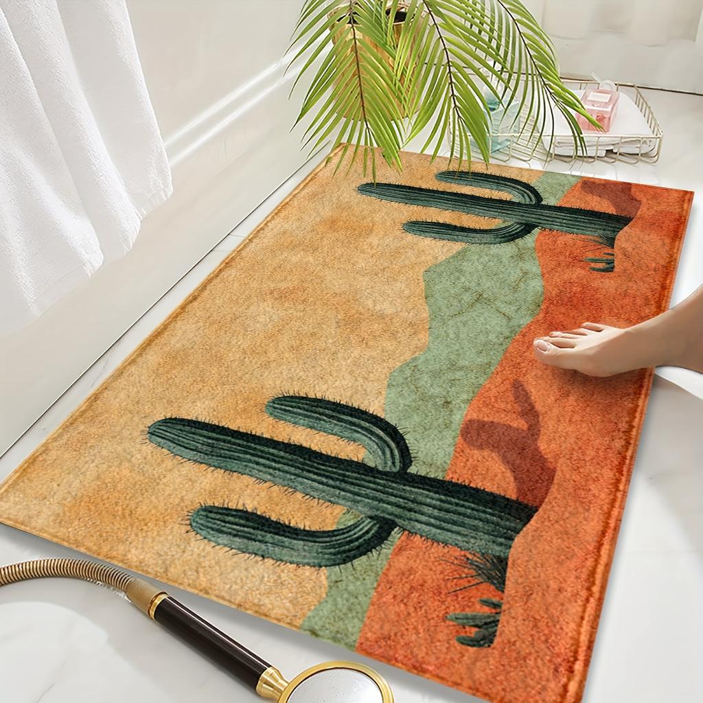 Orange Desert Cactus Carpet Doormat Welcome Mat Bathroom Mat Winter Warm Rug For Bedroom Carpet For Live Room Home Decor