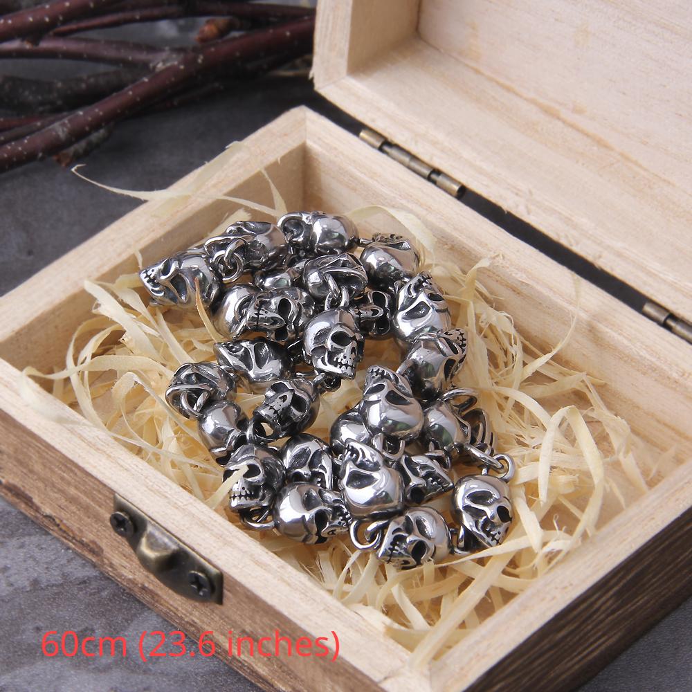 New 316L Stainless Steel Men's Punk Halloween Skull Chain Necklace Men's Fashion Necklace Charm Jewelry