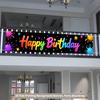 Birthday Sign Background Banner, Colorful Cheerful Design, Polyester Outdoor Indoor Fence Lawn Studio Decoration